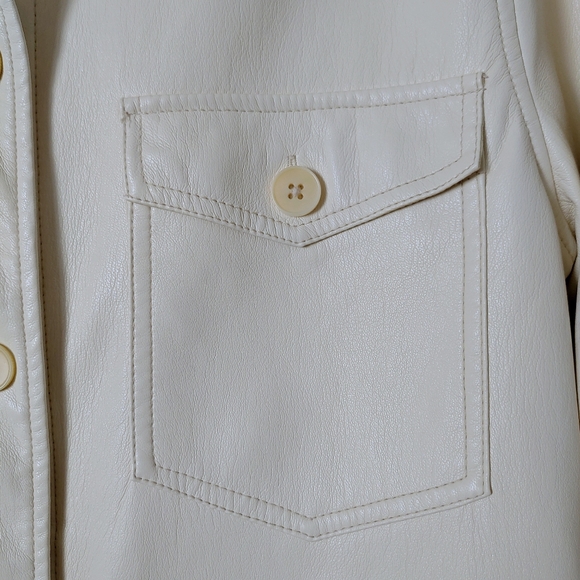 Aritzia Wilfred The Ganna Shirt Jacket Faux Leather Size XS White - Picture 10 of 16